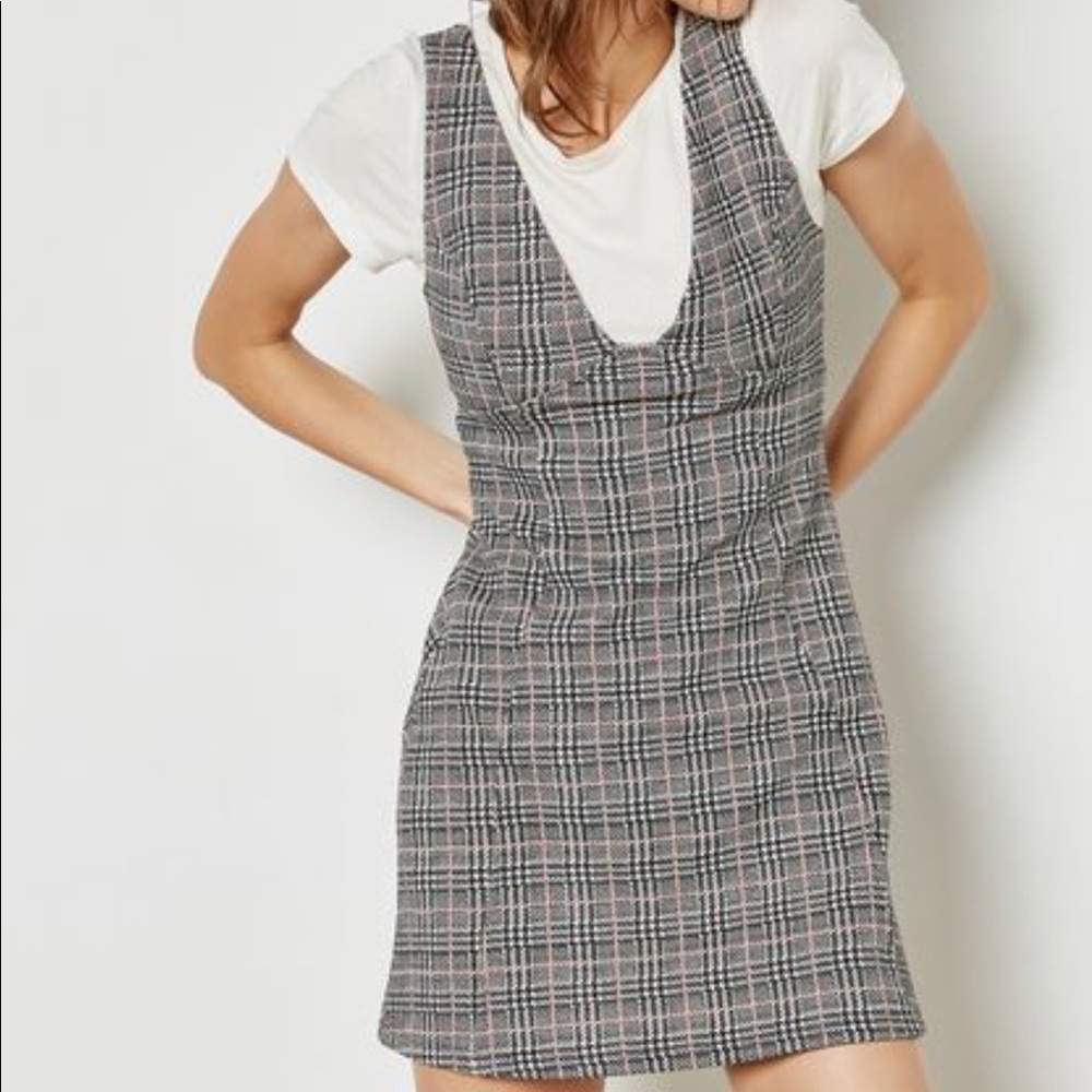 Topshop pinafore zip up mini dress